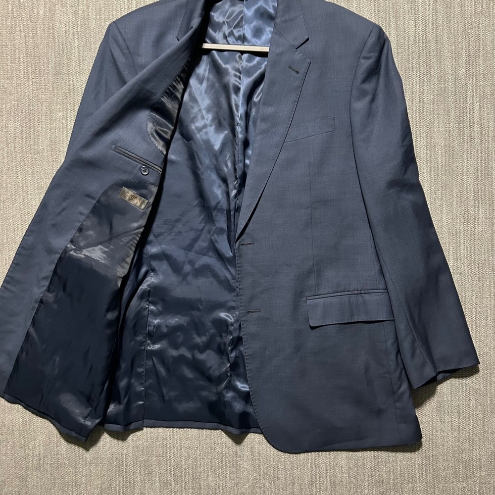 Classico Blazer Men 42L Blue Wool Super 150s Two Button Sport Coat Italy
